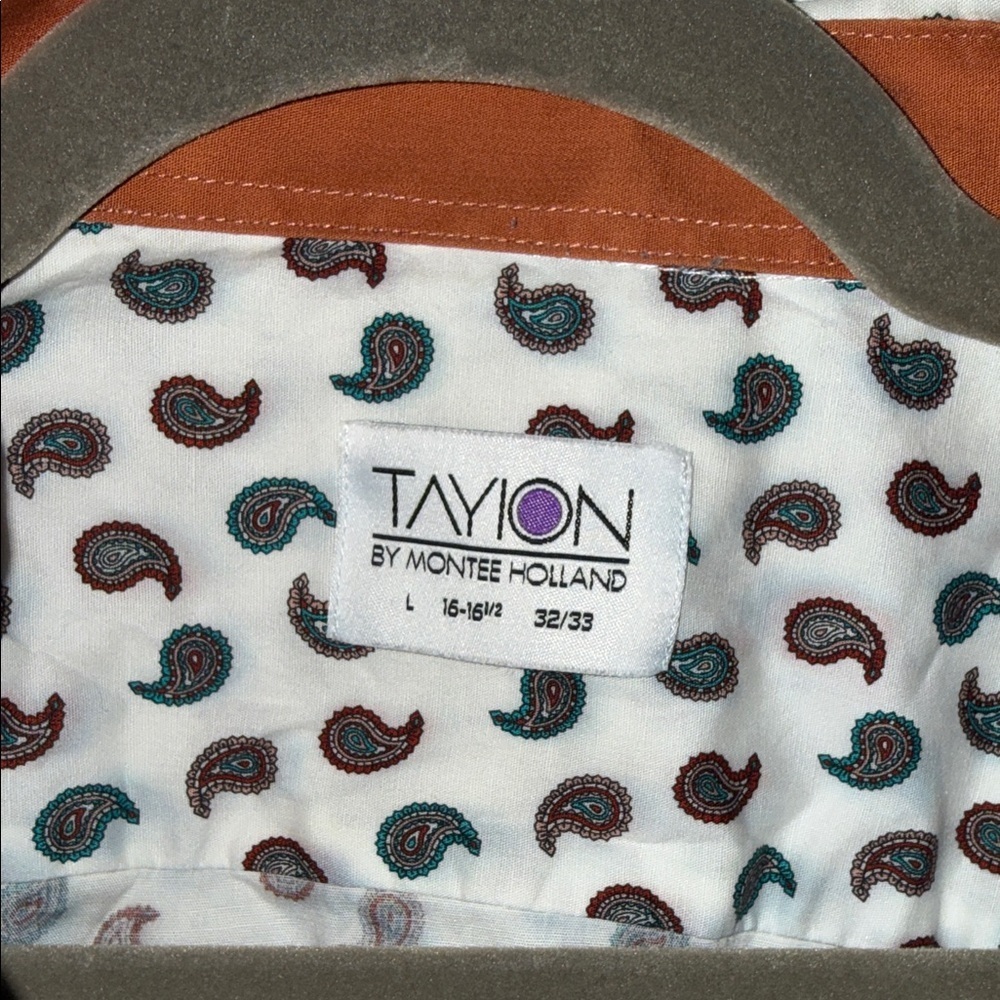 Tavion White Paisley Print Men's Dress Shirt - Picture 5 of 10